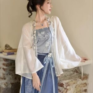 [Yulan Vase]Embroidered Chinese 2 Piece Summer Set