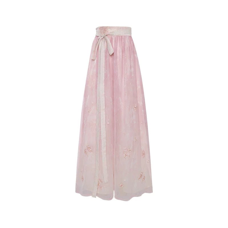 Xinghuayue Duijin Hanfu Set—Embroidered Jacket & Gradient Song Pants - Image 8