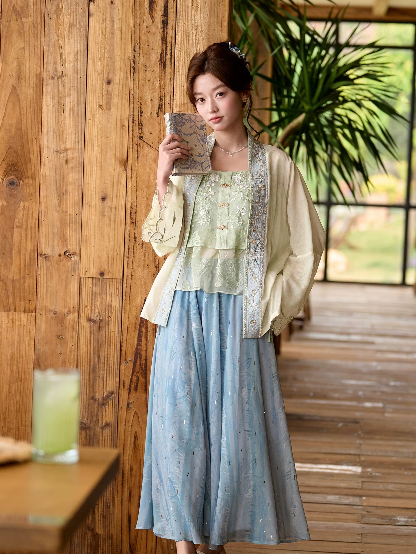 (Pre-Order)Clear Light - Embroidered Tencel Pojian Duijin & Poqun Set - Image 2