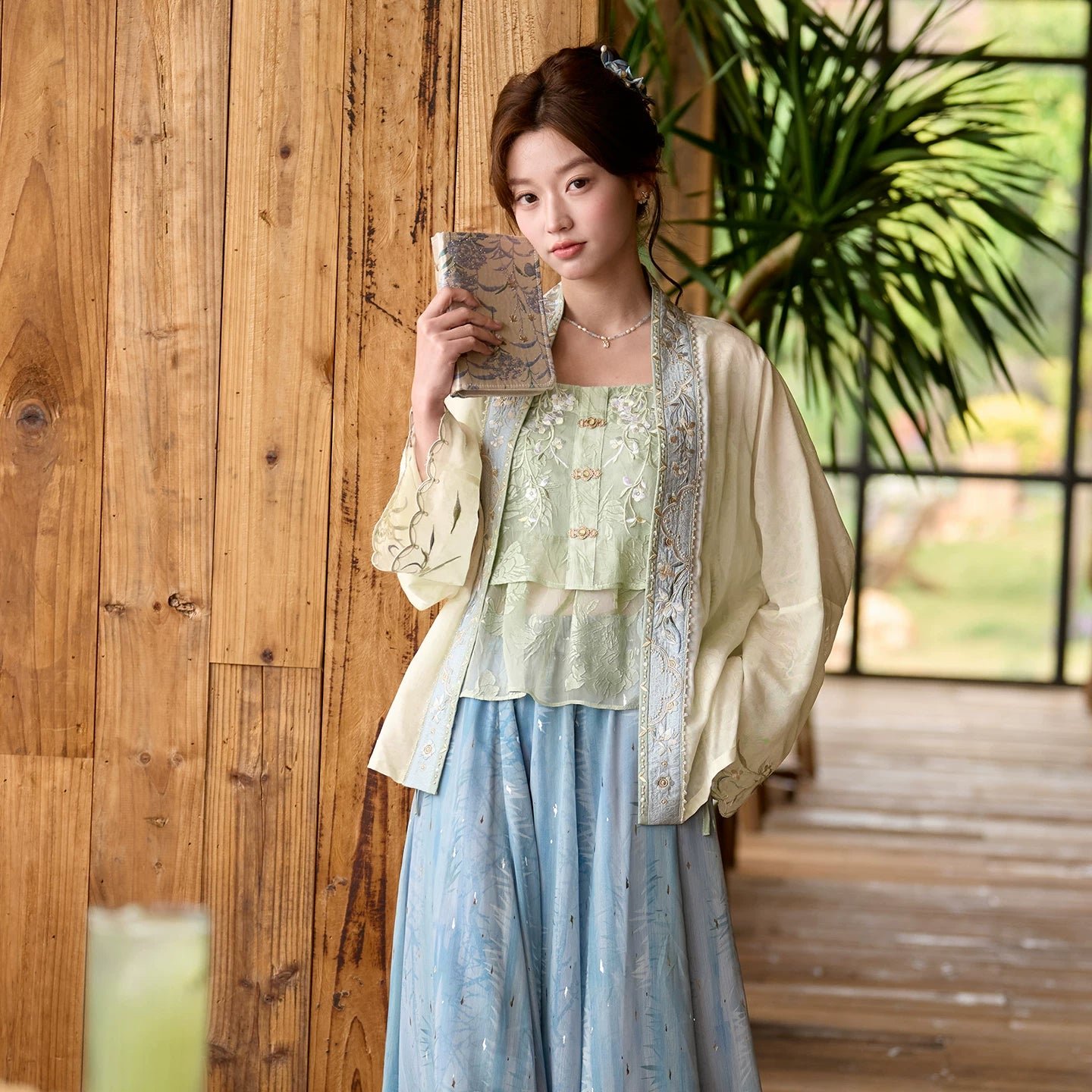 (Pre-Order)Clear Light - Embroidered Tencel Pojian Duijin & Poqun Set - Image 6