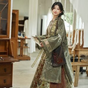 [Wild Deer Chant] Women Winter Ethnic Hanfu Set