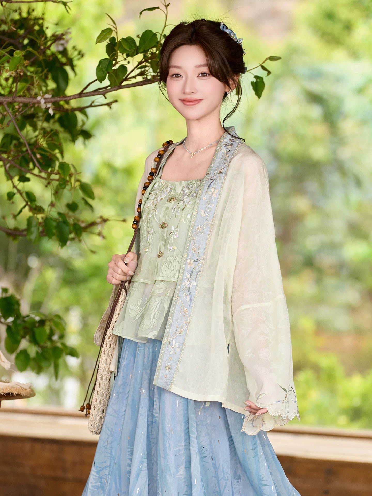(Pre-Order)Clear Light - Embroidered Tencel Pojian Duijin & Poqun Set