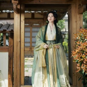 [Bamboo] Elegant Song Style Hanfu Two-Piece Set